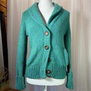 2009 American Eagle Shawl Collar Wool Blend Cardigan Sweater Large Chunky Knit